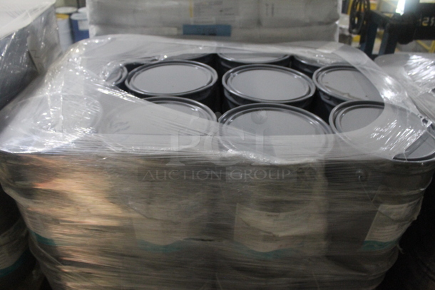 ALL ONE MONEY! PALLET LOT OF 24 Gray Barrels of Moisture Cure Liquid Rubber. BUYER MUST REMOVE. - Image 4 of 5