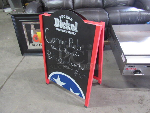 One 24X37 George Dickel Side Walk Chalkboard Sign.