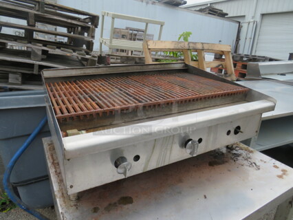 One Stainless Steel Natural Gas Charbroiler. 36X26X16