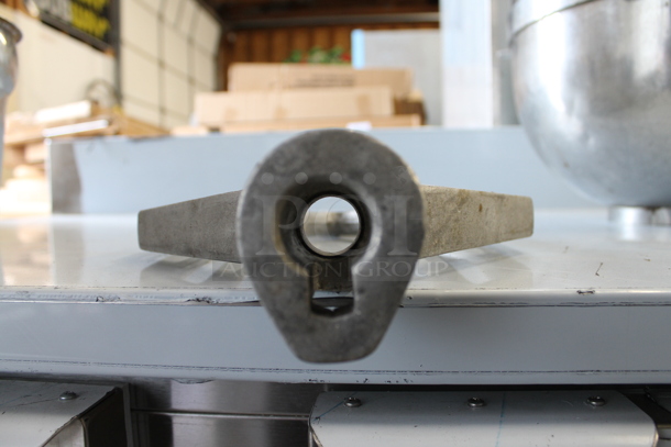 ALL ONE MONEY! Lot of Metal Mixing Bowl w/ Whisk and Paddle Attachment. Appears To Be 30 Quart. - Image 9 of 10