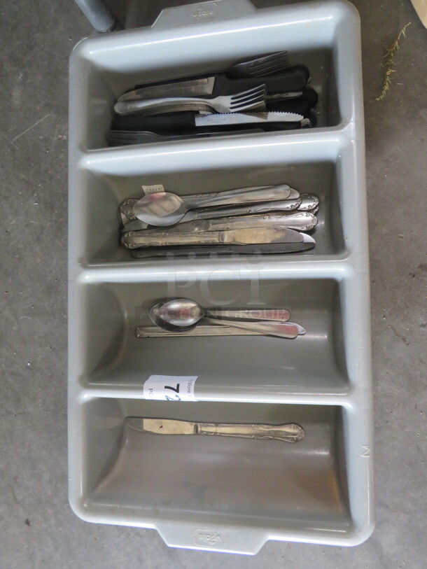 One Update Flatware Holder With Assorted Flatware. - Image 1 of 1