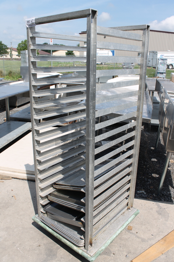 Metal Commercial Pan Transport Rack w/ 12 Metal Pan Racks on Commercial Casters. - Image 3 of 4