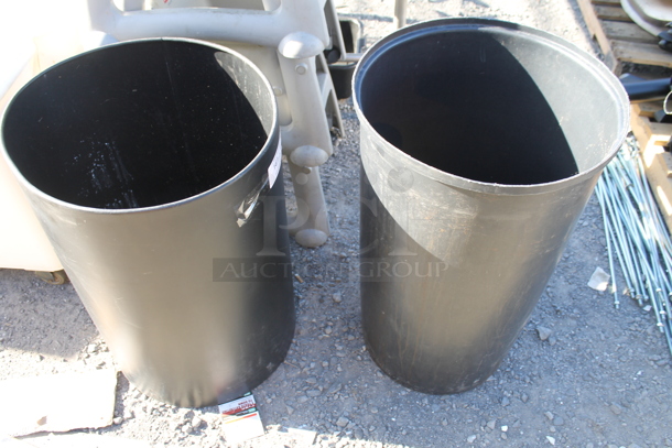 2 Black Poly Trash Cans. Includes 19x19x29. 2 Times Your Bid! - Image 2 of 4