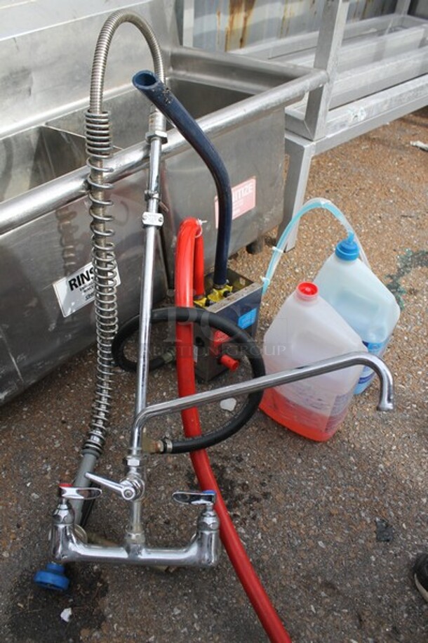Stainless Steel Commercial 3 Bay Sink w/ Faucet, Handles and Spray Nozzle Attachment. No Legs. Bays 15x15x12.5 - Image 2 of 8