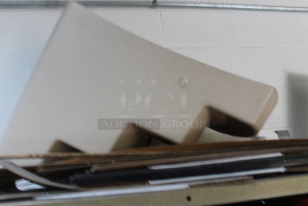 Tan Metal 6 Tier Shelving Unit w/ Contents Including Cleaner. BUYER MUST REMOVE. - Image 2 of 12