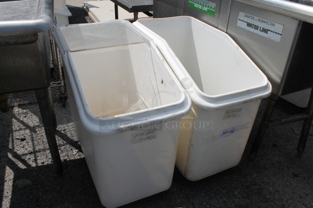 2 White Poly Ingredient Bins on Commercial Casters. 2 Times Your Bid! - Image 2 of 5