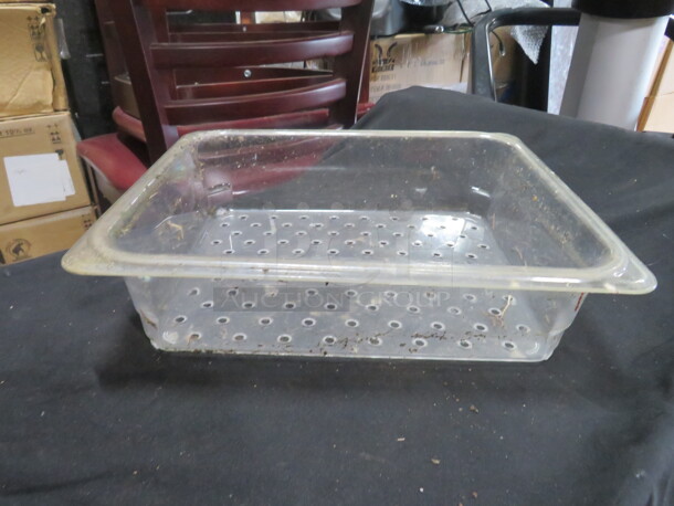 Half Size 4 Inch Deep Perforated Food Storage Container. 3XBID