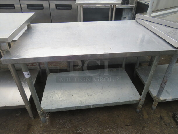 One Stainless Steel Table With Under Shelf 48X30X32.5