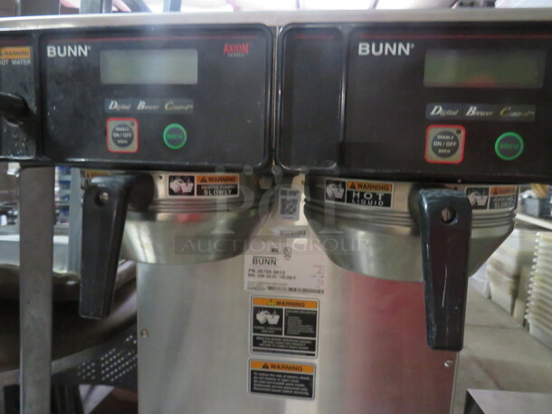 One Bunn Dual Coffee Brewer With 2 Filter Baskets. 120/240 Volt. Model# AXIOM TWIN APS. 16X20X23.5 - Image 2 of 3