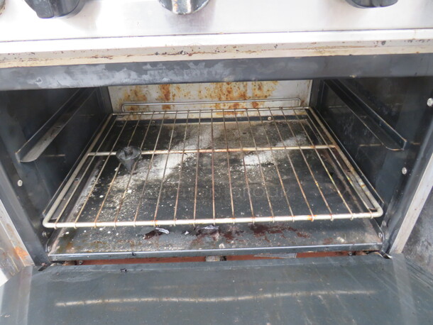 One American Range 6 Burner Natural Gas Range With 1 Rack, And SS Over Shelf. 36X33X56 - Image 3 of 3