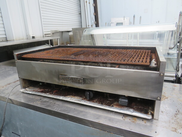 One American Range Natural Gas Charbroiler. 44X24X13.