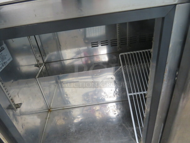 One Blue Air 3 Door Worktop Refrigerator With 3 Racks On Casters. 115 Volt. Model# BAUR72. 72X30X36 - Image 2 of 2