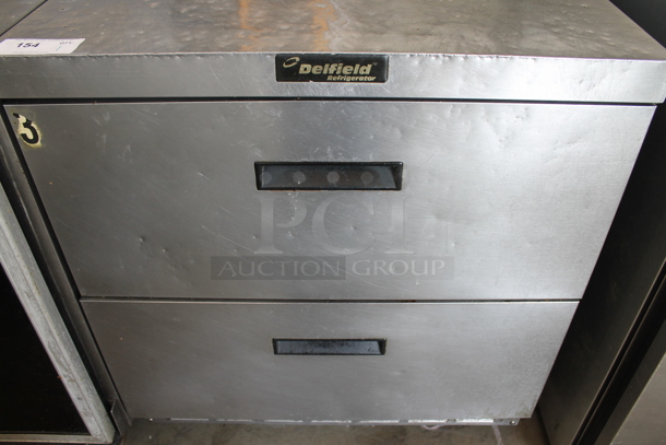 Delfield Stainless Steel Commercial 2 Drawer Work Top Cooler w/ Back Splash. 115 Volts, 1 Phase. Tested and Working! - Image 3 of 4