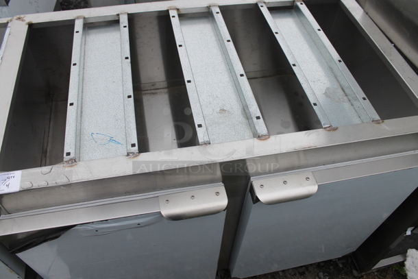 BRAND NEW SCRATCH AND DENT! Stainless Steel Commercial Table Frame w/ 2 Doors and Under Shelf. - Image 2 of 5