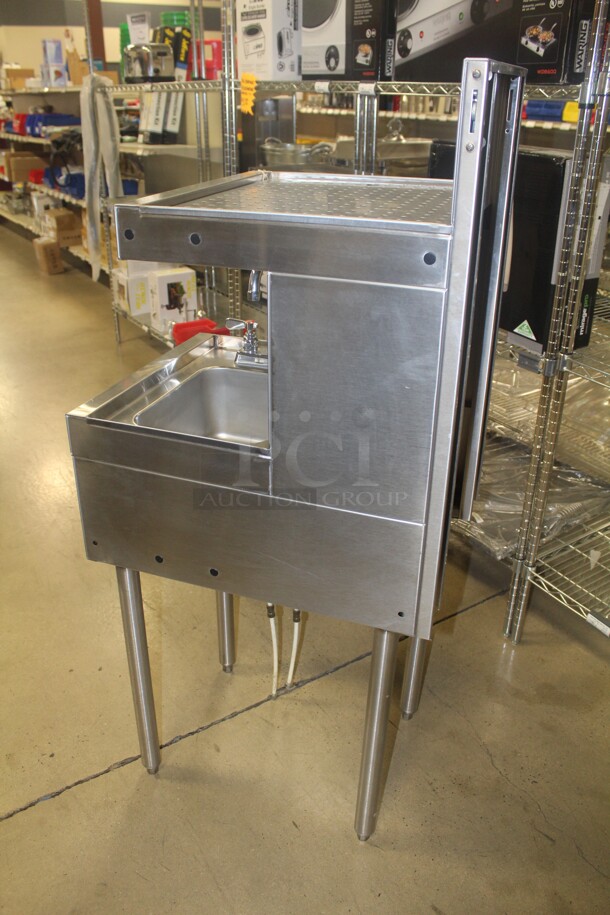 NEW! Glastender Model SWB-18-DB Commercial Stainless Steel Underbar Wet Waste Sink With Faucet. 18x24x54. - Image 3 of 5