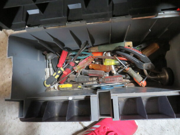 One Tool Box With Assorted Tools. - Image 2 of 2