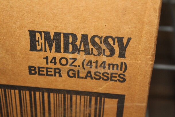 NEW IN BOX! 1 Box (35 Count) Libbey Embassy 14oz. Beer Glasses. 35X Your Bid!  - Image 3 of 3