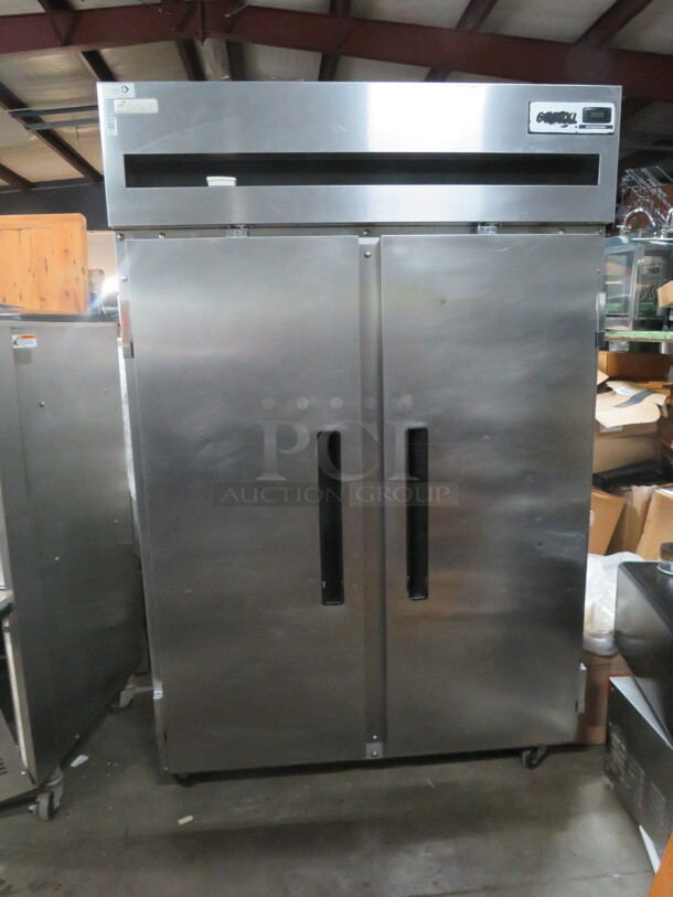 One WORKING Delfield 6000XL 2 Door Stainless Steel Refrigerator With 5 Racks On Casters. 115 Volt. Model# 6051XL-S. 51X32X79.5. $6398.00
