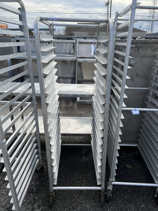 Metal Commercial Transport Pan Rack on Commercial Casters. 20.5x28x64 - Image 1 of 3