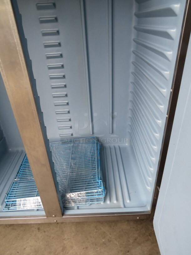 One WORKING Delfield 6000XL 2 Door Stainless Steel Refrigerator With 5 Racks On Casters. 115 Volt. Model# 6051XL-S. 51X32X79.5. $6398.00 - Image 3 of 3