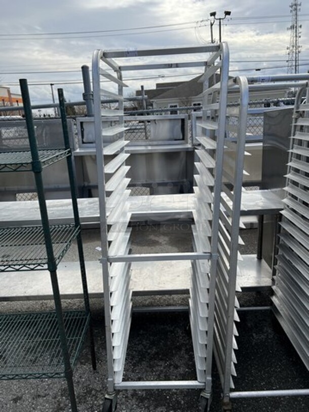 Metal Commercial Transport Pan Rack on Commercial Casters. 20.5x28x69 - Image 1 of 3