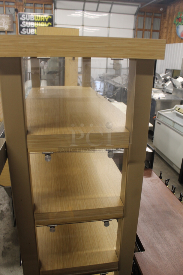 Wood Pattern 5 Tier Shelving Unit w/ Poly Doors. - Image 4 of 6