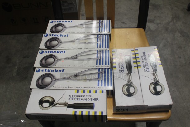 NEW IN BOX! 7 Food Portion Scoops. 7X Your Bid!  - Image 1 of 4