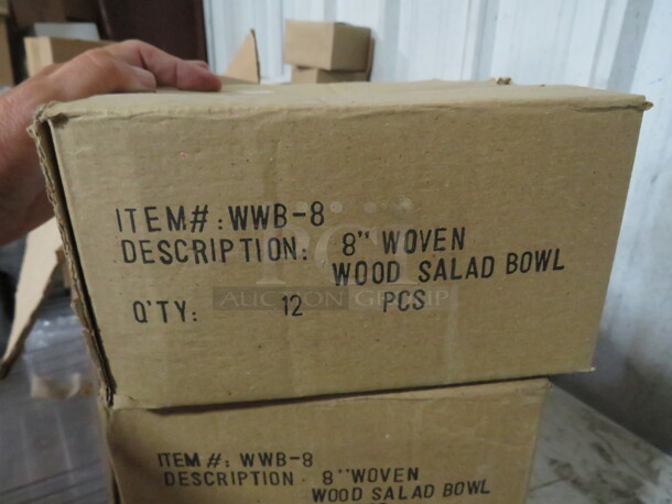 NEW 8 Inch Woven Wood Salad Bowls. 12XBID - Image 2 of 2