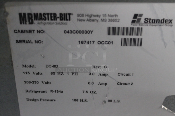 Master-Bilt DC-8D Stainless Steel Commercial Chest Freezer w/ 2 Center Hinge Lids. 115 Volts, 1 Phase. Tested and Working! - Image 7 of 7