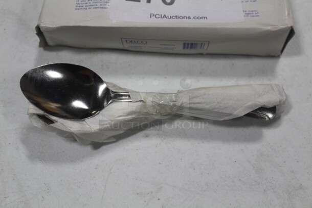 NEW IN BOX! 33 Boxes (24 Count Each) Delco Dominion Dessert Spoons. 33X Your Bid! 