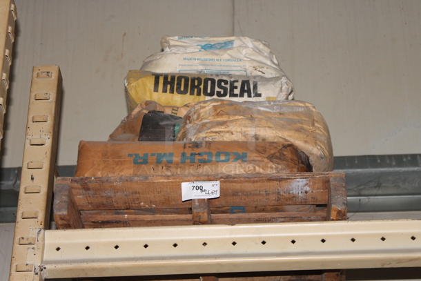 ALL ONE MONEY! PALLET LOT of Various Bags Including Thoroseal. BUYER MUST REMOVE. - Image 1 of 2