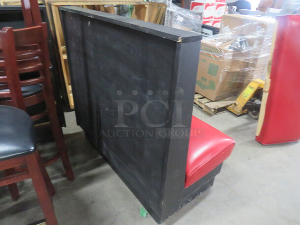 One Wooden Single Sided Booth With A Red Cushioned Seat. 47X26X45.5 - Image 3 of 3