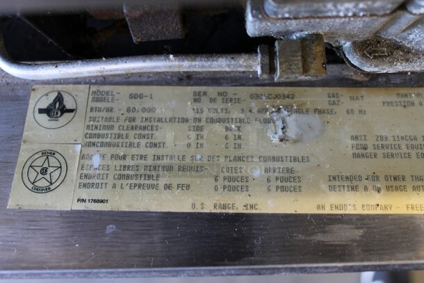 2 Garland SunFire SD6-1 Stainless Steel Commercial Natural Gas Powered Full Size Convection Oven w/ View Through Doors and Thermostatic Controls. 80,000 BTU. 2 Times Your Bid!  - Image 5 of 5