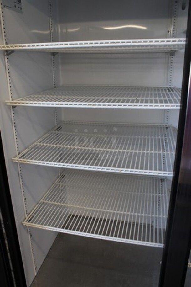 2014 True CVM-49 ENERGY STAR Metal Commercial 2 Door Reach In Cooler Merchandiser w/ Poly Coated Racks. 115 Volts, 1 Phase. Tested and Working! - Image 4 of 5