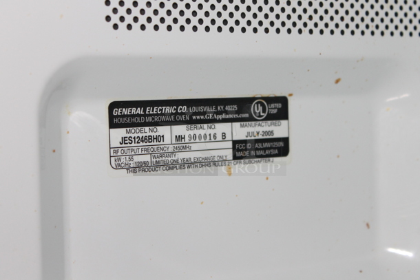 General Electric JES1246BH01 Countertop Microwave Oven w/ Plate. 115 Volts, 1 Phase. - Image 8 of 8