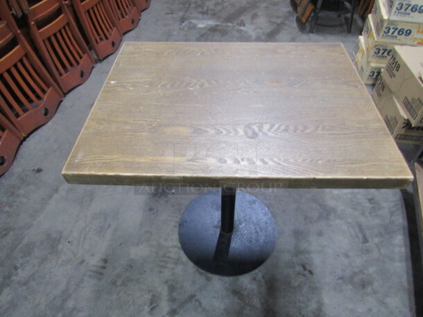 One Solid Wood Table Top On A Metal Pedestal Base. 30X24X30. 1-3/4 Thick Table Top. - Image 2 of 4