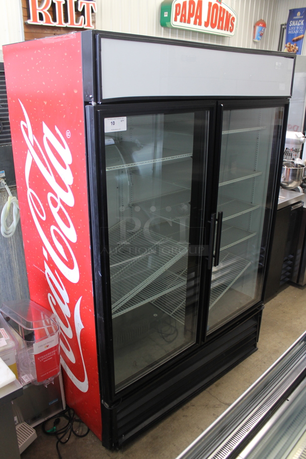 2014 True CVM-49 ENERGY STAR Metal Commercial 2 Door Reach In Cooler Merchandiser w/ Poly Coated Racks. 115 Volts, 1 Phase. Tested and Working!