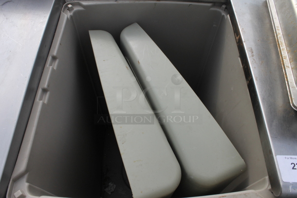 2 Tan Poly Trash Cans w/ 2 Lids. 2 Times Your Bid! - Image 2 of 2