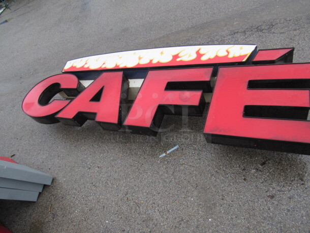 One Lighted CAFE Sign. 103X13X35 - Image 2 of 2