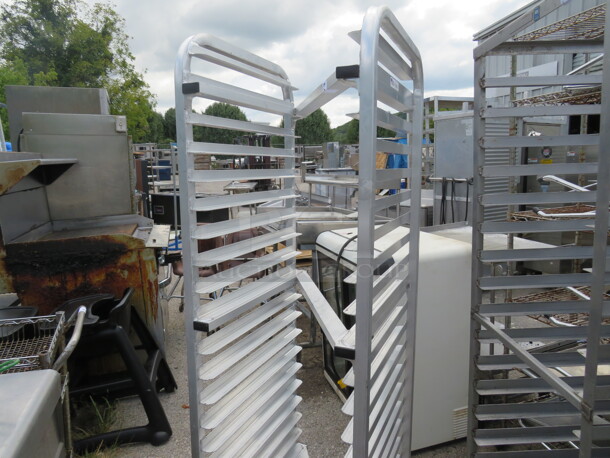One Aluminum Speed Rack On Casters. 21X26.5X70