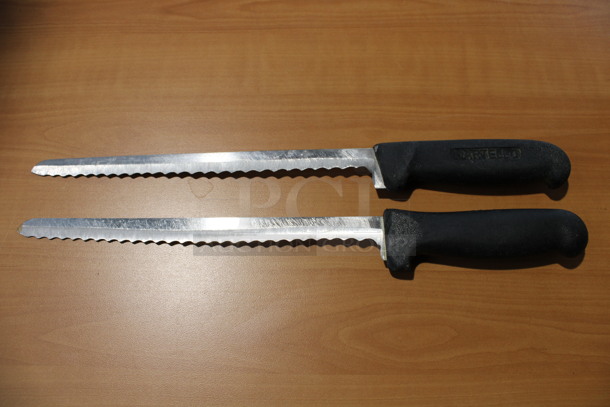 2 Sharpened Stainless Steel Serrated Knives. Includes 15