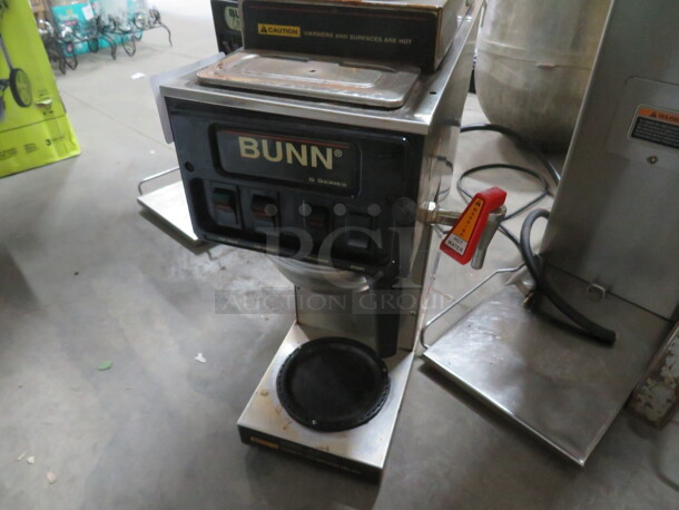 One Bunn Coffee Brewer With Filter Basket. 8X18X21