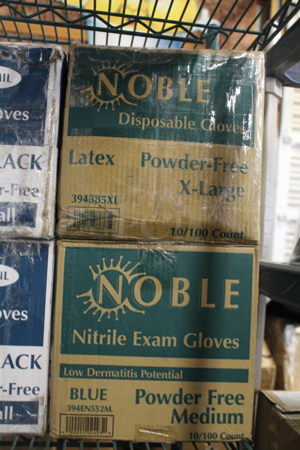 7 BRAND NEW IN BOX! Various Items Including Noble Large 394345L Hybrid Vinyl Nitrile Gloves, 3 Small 3941032S Gloves, Medium Black, Medium Blue 394EN552M and XLarge 394385XL. 7 Times Your Bid!  - Image 5 of 8