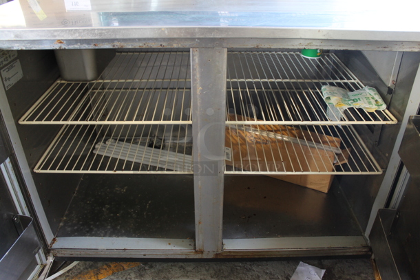 Duke RBC-60M Stainless Steel Commercial 2 Door Work Top Cooler w/ Back Splash. 120 Volts, 1 Phase. Tested and Working! - Image 3 of 5