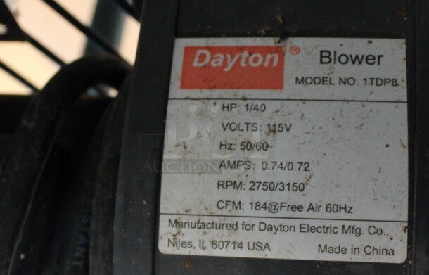 Dayton Model 1TDP8 Metal Commercial Blower. 115 Volts, 1 Phase. 9x7x6 - Image 5 of 5