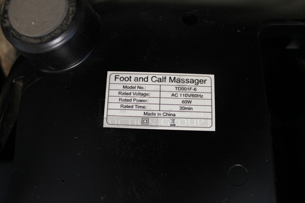 BRAND NEW SCRATCH AND DENT! Expansion TD001F-6 Foot and Calf Massager. 110 Volts, 1 Phase. Tested and Working! - Image 8 of 8
