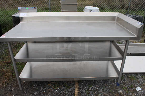 Stainless Steel Commercial Table w/ 2 Under Shelves and Back Splash