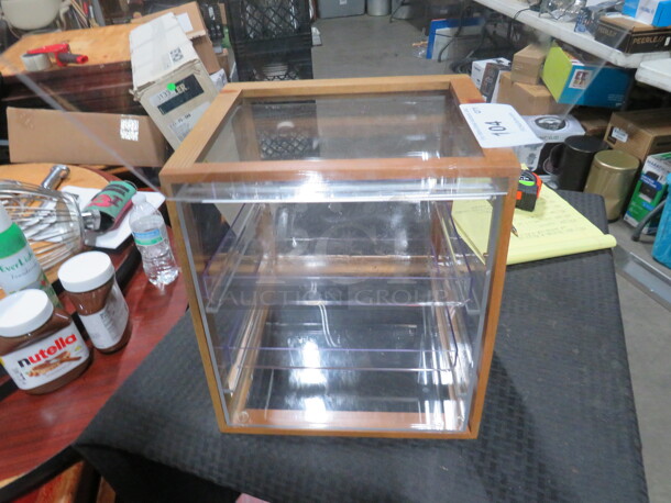 One Wooden/Acrylic Pastry Display Case With 2 Shelves. 12X12X12 - Image 3 of 3