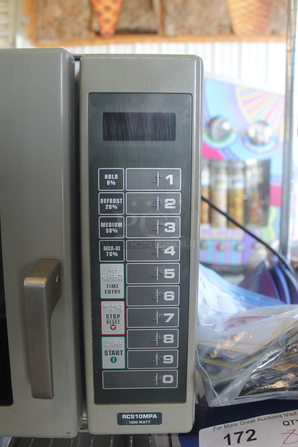 2010 Amana RCS10MPA Stainless Steel Commercial Countertop Microwave Oven. 120 Volts, 1 Phase.  - Image 3 of 8