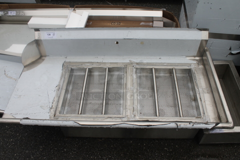 BRAND NEW SCRATCH AND DENT! Stainless Steel Commercial Right Side Dirty Side 2 Bay Dishwasher Table. No Legs. Bays 20x20x14